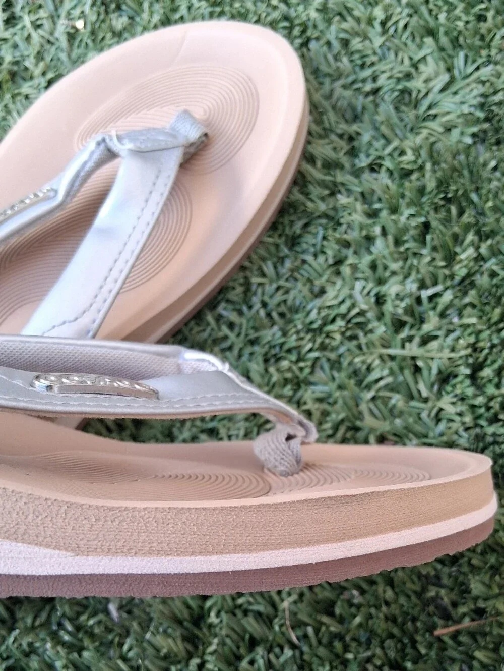 COFACE Metallic Slide SlipOn Flip-Flop Wedge Sandals NWT